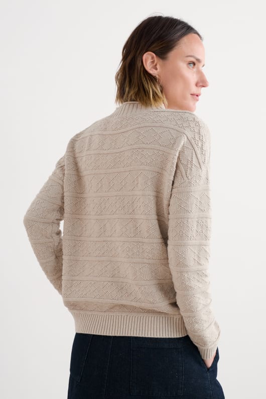 penkestle stickad jumper innehåller Återvunnen bomull
