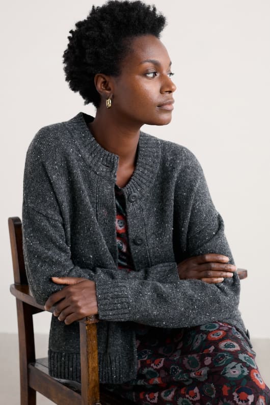 hamnen sands chunky crew neck cardigan