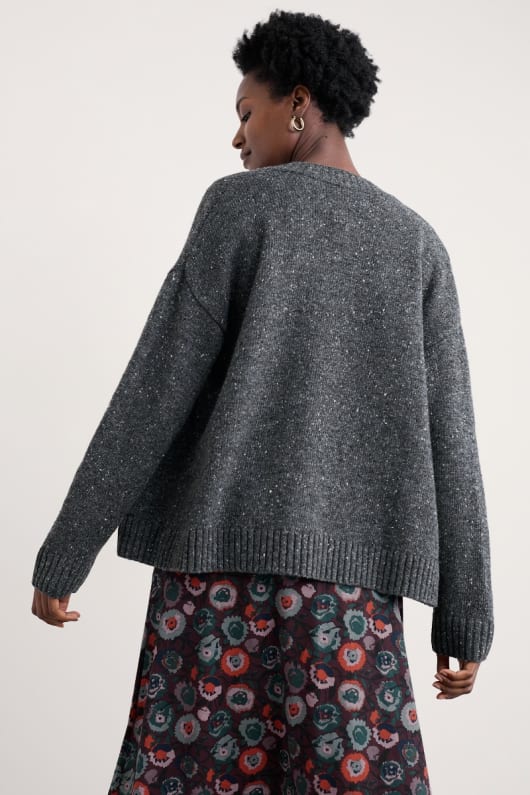hamnen sands chunky crew neck cardigan