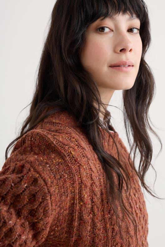 newlyn kabel-stickad jumper