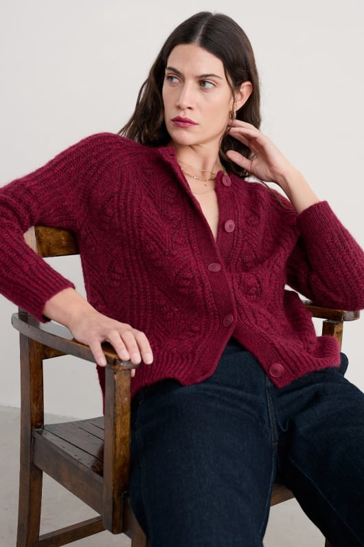 sand thistle mohair-blandning cardigan