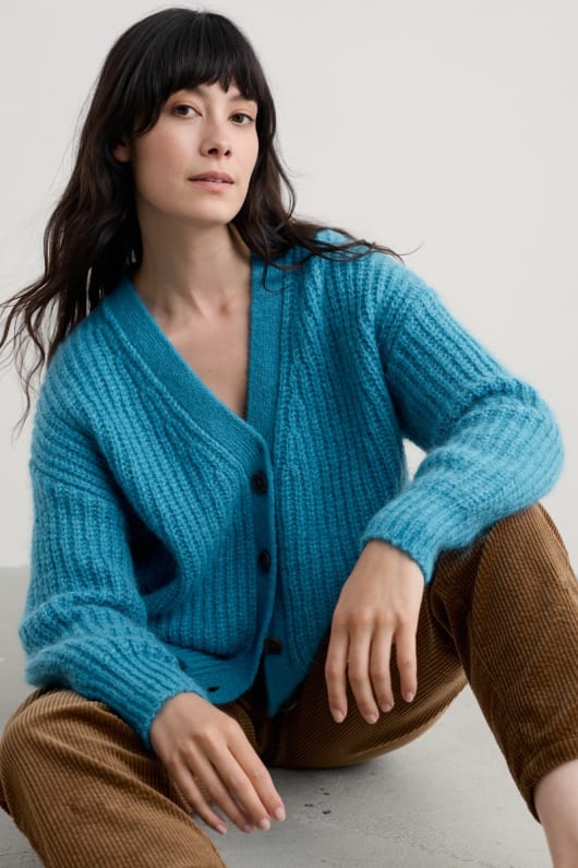 steg v-neck cardigan med mohair