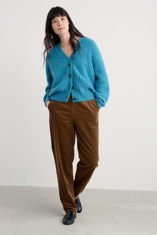 steg v-neck cardigan med mohair
