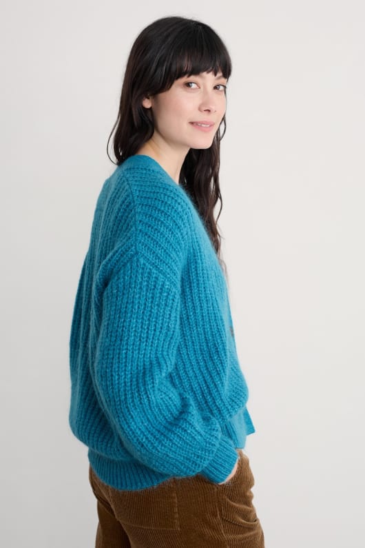 steg v-neck cardigan med mohair