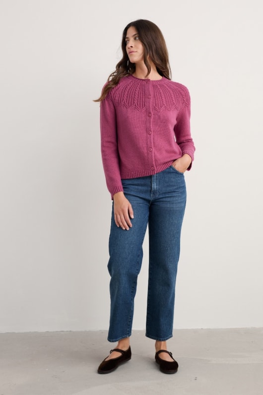 sand låten kabel-sy cardigan