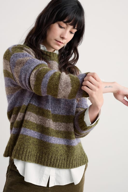 målare randig jumper innehåller mohair