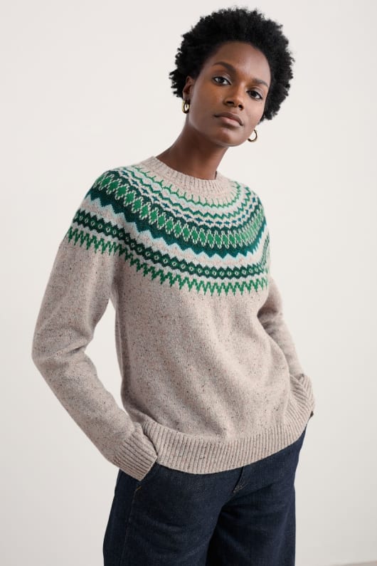 knorrhane huvud fair isle lammull jumper