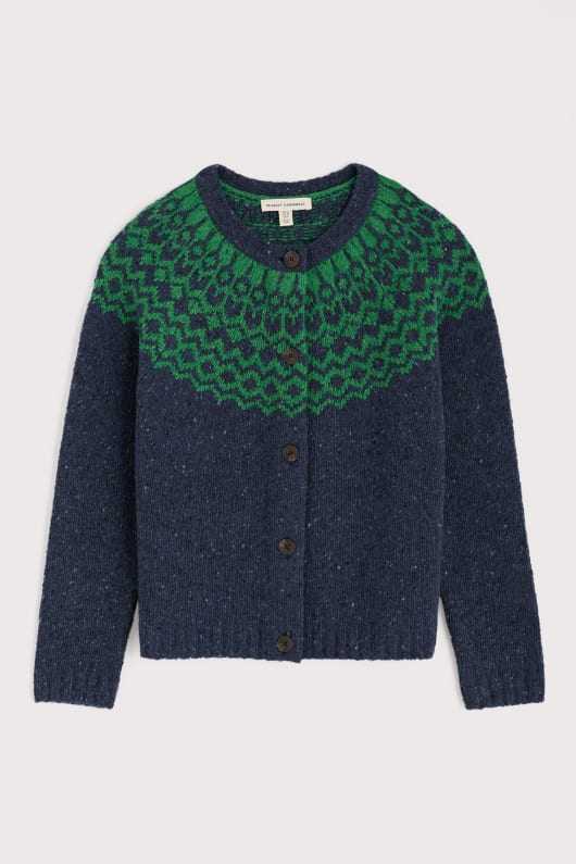 port kinnis fair isle cardigan med merino