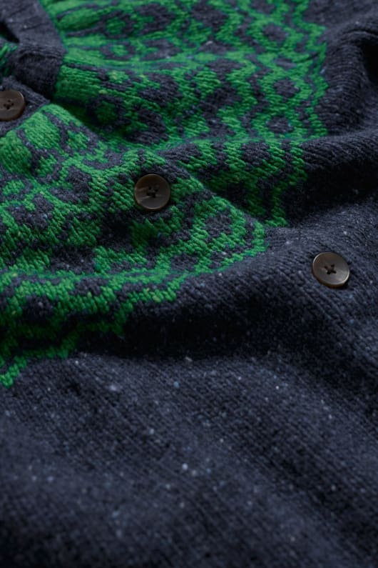 port kinnis fair isle cardigan med merino