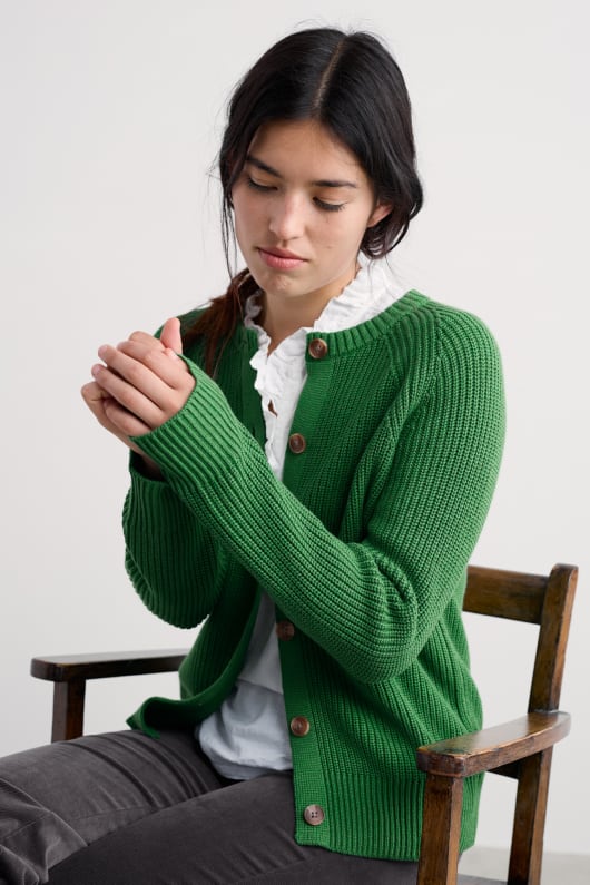 potters Äng ekologisk bomull stickad cardigan
