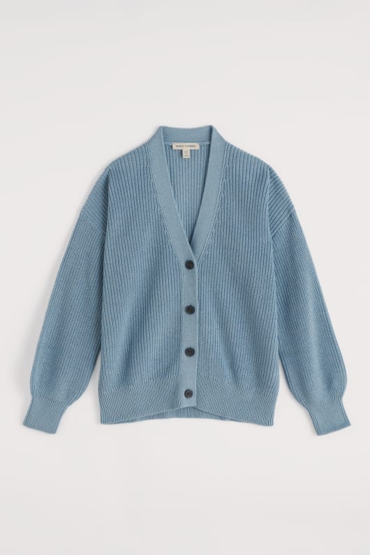 slingrande bäck ekologisk bomull stickad cardigan