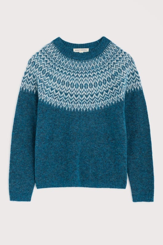 gran frost mohair-blandning fair isle jumper