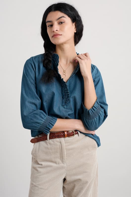 fjäder stjärniga chambray toppen