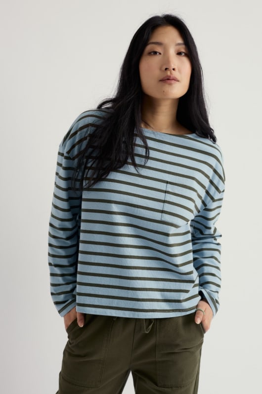 stranden båt ekologisk bomull jersey top