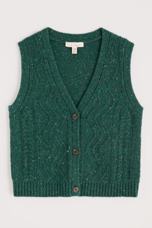 pendouer v-neck-knappen upp stickad väst