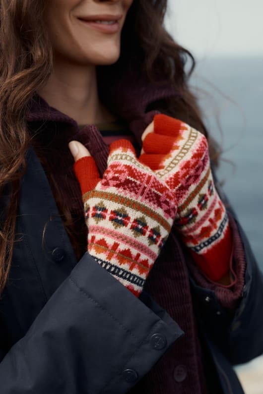 mabyn fair isle fingerless handskar