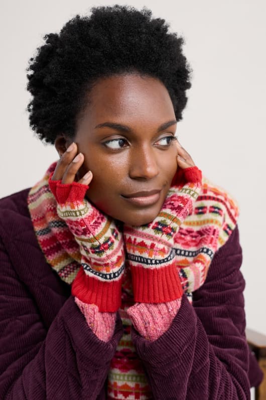 mabyn fair isle fingerless handskar