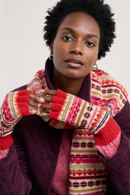 mabyn fair isle fingerless handskar