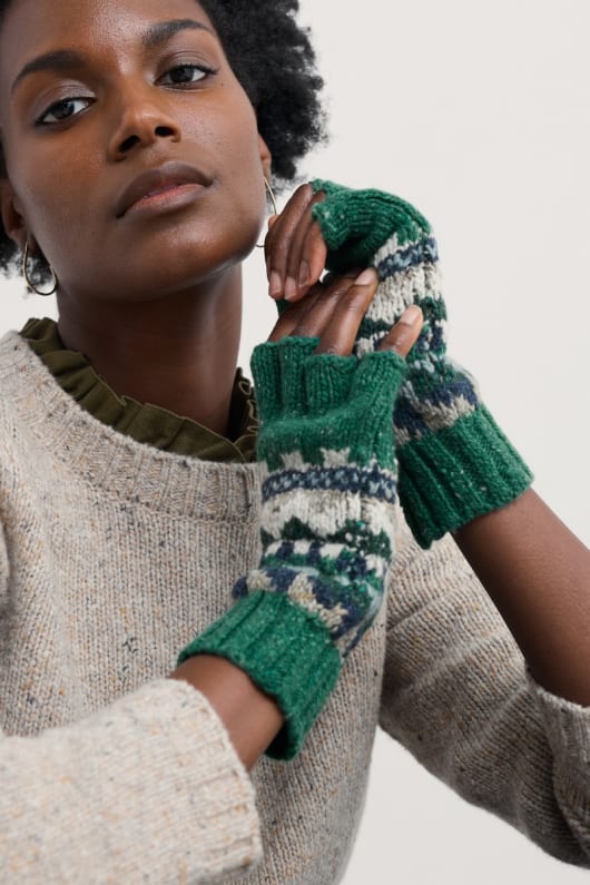 dag moon fair isle fingerless handskar