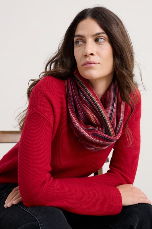 fruktig snood gjort med merino ull