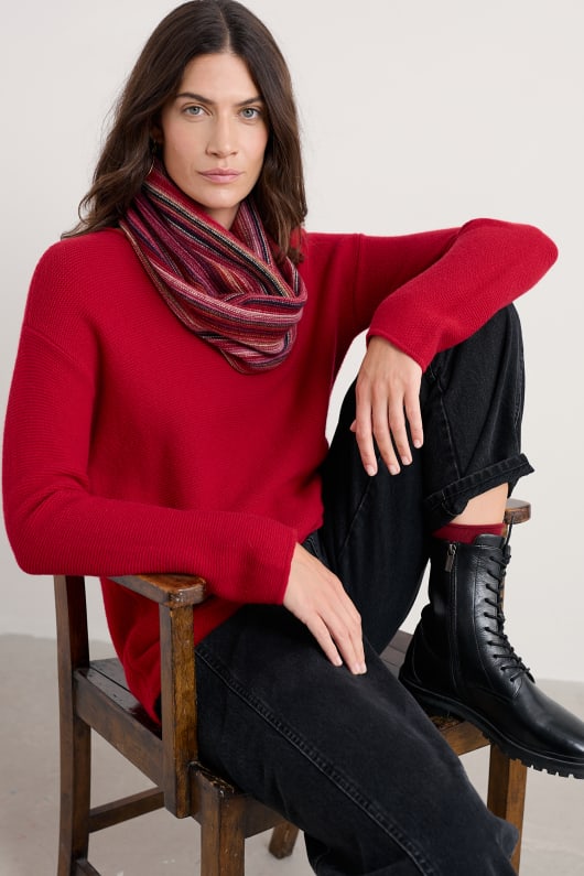 fruktig snood gjort med merino ull